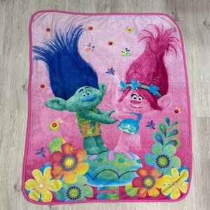 DreamWorks Trolls 37" x 45" VERY SOFT VELOUR THROW BLANKET W Bright Colors